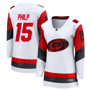 Noah Philp Women's Fanatics Carolina Hurricanes Breakaway White Away 2025 Jersey