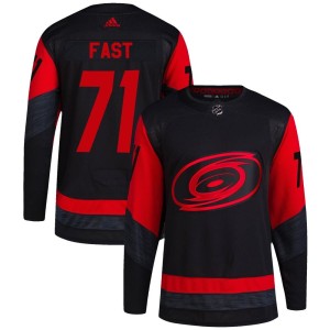 Jesper Fast Men's Adidas Carolina Hurricanes Authentic Black 2023 Stadium Series Jersey