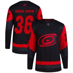 Felix Unger Sorum Men's Adidas Carolina Hurricanes Authentic Black 2023 Stadium Series Jersey