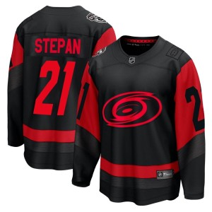 Derek Stepan Youth Fanatics Branded Carolina Hurricanes Breakaway Black 2023 Stadium Series Jersey