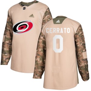 Charlie Cerrato Youth Adidas Carolina Hurricanes Authentic Camo Veterans Day Practice Jersey