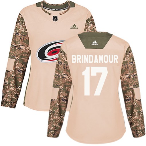 Rod Brind'Amour Women's Adidas Carolina Hurricanes Authentic Camo Veterans Day Practice Jersey