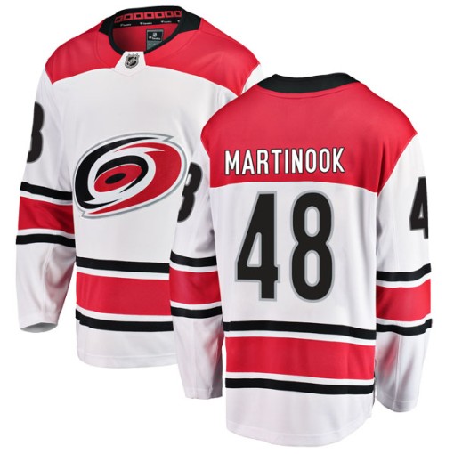 Jordan Martinook Men's Fanatics Branded Carolina Hurricanes Breakaway White Away Jersey
