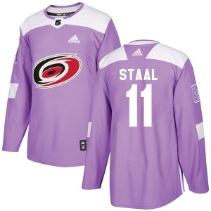 Jordan Staal Men's Adidas Carolina Hurricanes Authentic Purple Fights Cancer Practice Jersey