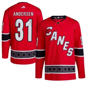 Frederik Andersen Men's Adidas Carolina Hurricanes Authentic Red Reverse Retro 2.0 Jersey