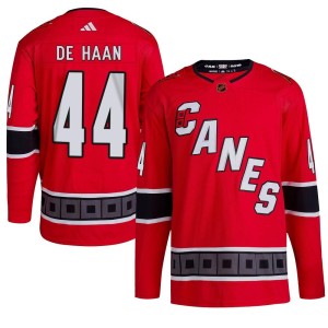 Calvin de Haan Men's Adidas Carolina Hurricanes Authentic Red Reverse Retro 2.0 Jersey