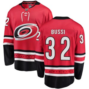 Brandon Bussi Youth Fanatics Branded Carolina Hurricanes Breakaway Red Home Jersey