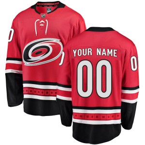 Custom Youth Fanatics Branded Carolina Hurricanes Breakaway Red Custom Home Jersey