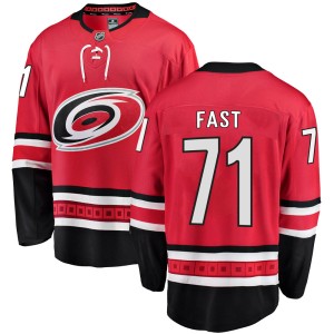 Jesper Fast Men's Fanatics Branded Carolina Hurricanes Breakaway Red Home Jersey
