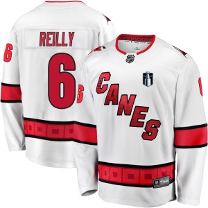 Mike Reilly Men's Fanatics Branded Carolina Hurricanes Premier White Breakaway Away 2026 Stanley Cup Final Jersey
