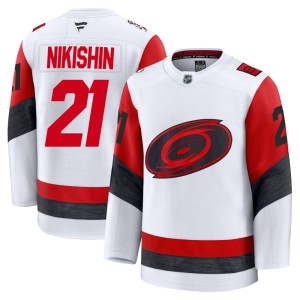 Alexander Nikishin Men's Fanatics Carolina Hurricanes Premium White Away 2025 Jersey