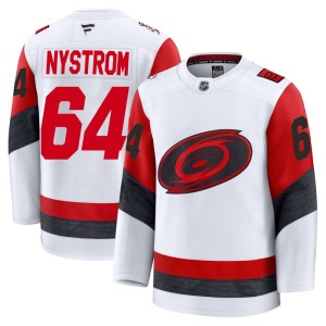 Joel Nystrom Men's Fanatics Carolina Hurricanes Premium White Away 2025 Jersey