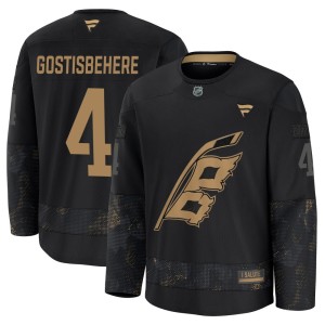 Shayne Gostisbehere Men's Fanatics Carolina Hurricanes Premium Black 2024 Military Appreciation Practice Jersey