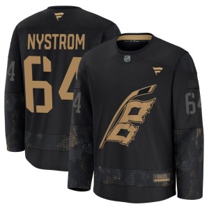 Joel Nystrom Men's Fanatics Carolina Hurricanes Premium Black 2024 Military Appreciation Practice Jersey