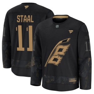 Jordan Staal Men's Fanatics Carolina Hurricanes Premium Black 2024 Military Appreciation Practice Jersey