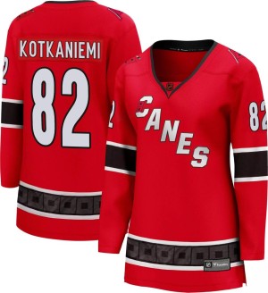 Jesperi Kotkaniemi Women's Fanatics Branded Carolina Hurricanes Breakaway Red Special Edition 2.0 Jersey