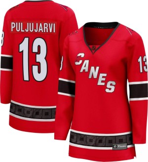 Jesse Puljujarvi Women's Fanatics Branded Carolina Hurricanes Breakaway Red Special Edition 2.0 Jersey
