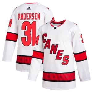 Frederik Andersen Men's Adidas Carolina Hurricanes Authentic White 2020/21 Away Jersey