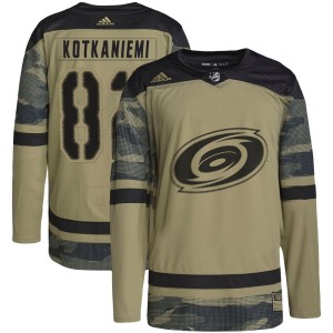 Jesperi Kotkaniemi Men's Adidas Carolina Hurricanes Authentic Camo Military Appreciation Practice Jersey
