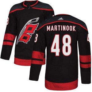 Jordan Martinook Men's Adidas Carolina Hurricanes Authentic Black Alternate Jersey