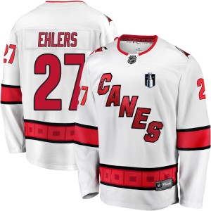 Nikolaj Ehlers Youth Fanatics Branded Carolina Hurricanes Premier White Breakaway Away 2026 Stanley Cup Final Jersey