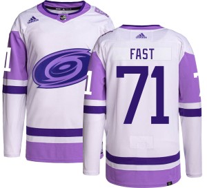Jesper Fast Men's Adidas Carolina Hurricanes Authentic Hockey Fights Cancer Jersey
