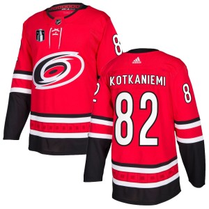 Jesperi Kotkaniemi Youth Adidas Carolina Hurricanes Authentic Red Home 2026 Stanley Cup Final Jersey