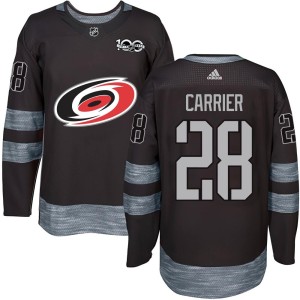 William Carrier Men's Carolina Hurricanes Authentic Black 1917-2017 100th Anniversary Jersey