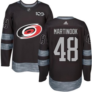 Jordan Martinook Men's Carolina Hurricanes Authentic Black 1917-2017 100th Anniversary Jersey
