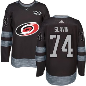 Jaccob Slavin Men's Carolina Hurricanes Authentic Black 1917-2017 100th Anniversary Jersey