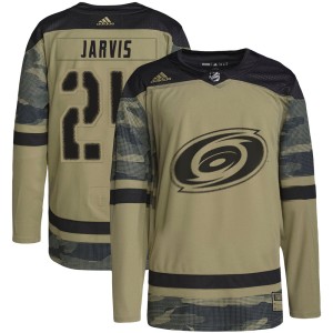 Seth Jarvis Youth Adidas Carolina Hurricanes Authentic Camo Military Appreciation Practice Jersey