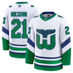 Alexander Nikishin Youth Fanatics Carolina Hurricanes Premium White Throwback Jersey