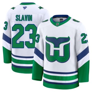 Josiah Slavin Youth Fanatics Carolina Hurricanes Premium White Throwback Jersey