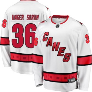Felix Unger Sorum Youth Fanatics Branded Carolina Hurricanes Premier White Breakaway Away Jersey