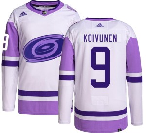 Ville Koivunen Youth Adidas Carolina Hurricanes Authentic Hockey Fights Cancer Jersey