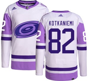 Jesperi Kotkaniemi Youth Adidas Carolina Hurricanes Authentic Hockey Fights Cancer Jersey