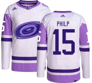 Noah Philp Youth Adidas Carolina Hurricanes Authentic Hockey Fights Cancer Jersey