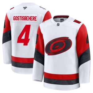 Shayne Gostisbehere Youth Fanatics Carolina Hurricanes Premium White Away 2025 Jersey