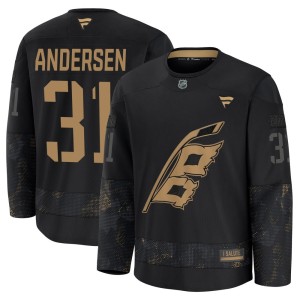 Frederik Andersen Youth Fanatics Carolina Hurricanes Premium Black 2024 Military Appreciation Practice Jersey