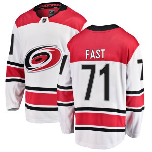 Jesper Fast Youth Fanatics Branded Carolina Hurricanes Breakaway White Away Jersey