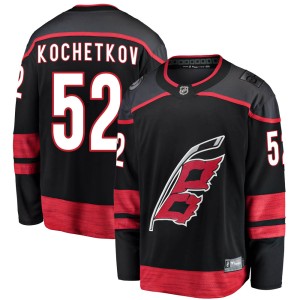 Pyotr Kochetkov Men's Fanatics Branded Carolina Hurricanes Breakaway Black Alternate Jersey