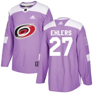 Nikolaj Ehlers Youth Adidas Carolina Hurricanes Authentic Purple Fights Cancer Practice Jersey