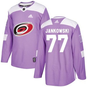 Mark Jankowski Youth Adidas Carolina Hurricanes Authentic Purple Fights Cancer Practice Jersey