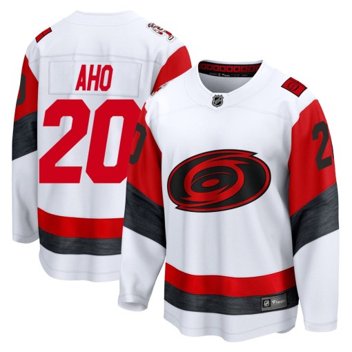 Sebastian Aho Men's Fanatics Carolina Hurricanes Breakaway White Away 2025 Jersey
