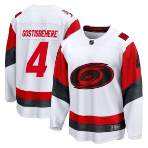 Shayne Gostisbehere Men's Fanatics Carolina Hurricanes Breakaway White Away 2025 Jersey