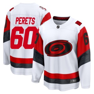 Yaniv Perets Men's Fanatics Carolina Hurricanes Breakaway White Away 2025 Jersey