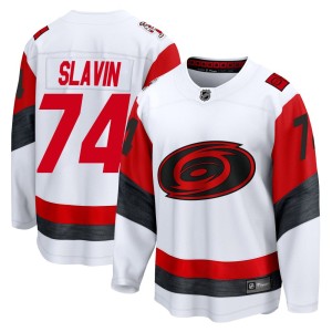 Jaccob Slavin Men's Fanatics Carolina Hurricanes Breakaway White Away 2025 Jersey