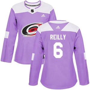 Mike Reilly Women's Adidas Carolina Hurricanes Authentic Purple Fights Cancer Practice Jersey