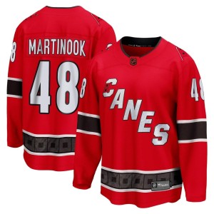 Jordan Martinook Men's Fanatics Branded Carolina Hurricanes Breakaway Red Special Edition 2.0 Jersey