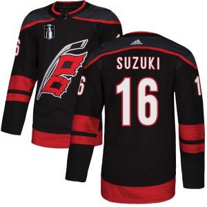 Ryan Suzuki Youth Adidas Carolina Hurricanes Authentic Black Alternate 2026 Stanley Cup Final Jersey